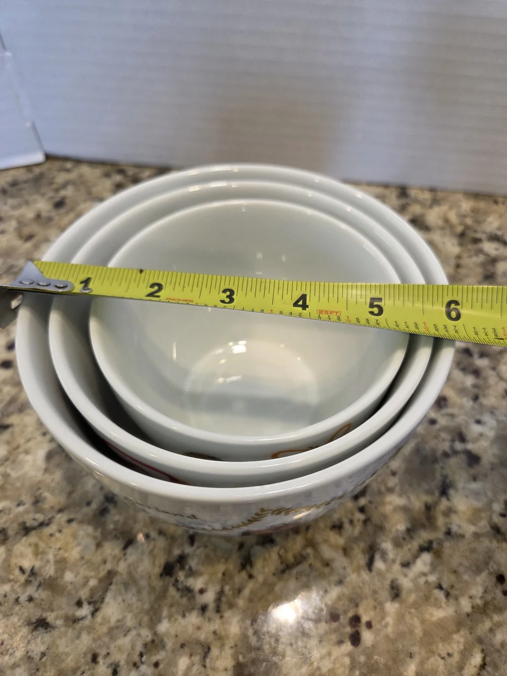 Crate & Barrel WINTER COLLAGE Christmas Nesting Bowls Set Of 3 Holiday Snack
